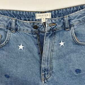 Harper Heritage Francescas Star Embroidered Denim Shorts Blue Womens 28 GBMRK-53